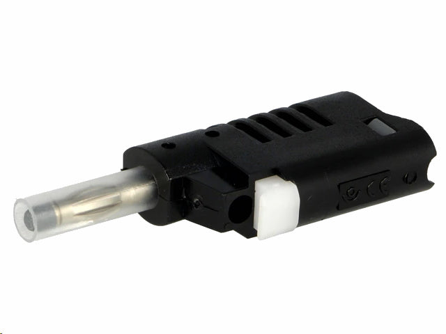 Bananstik m. sikkerhedskappe - 4mm, 60V / 36A, sort