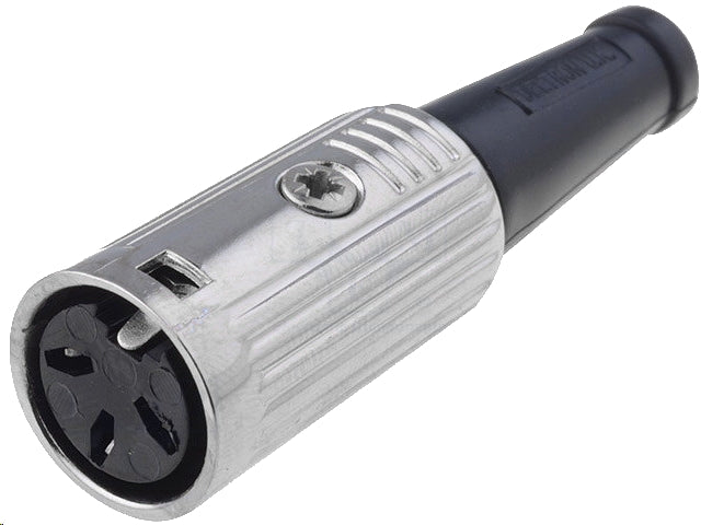 DIN forlænger - 3pol hun multistik 180°, Metalhus