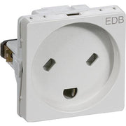 Stikkontakt EDB 1 modul 2-pol med jord lysegrå