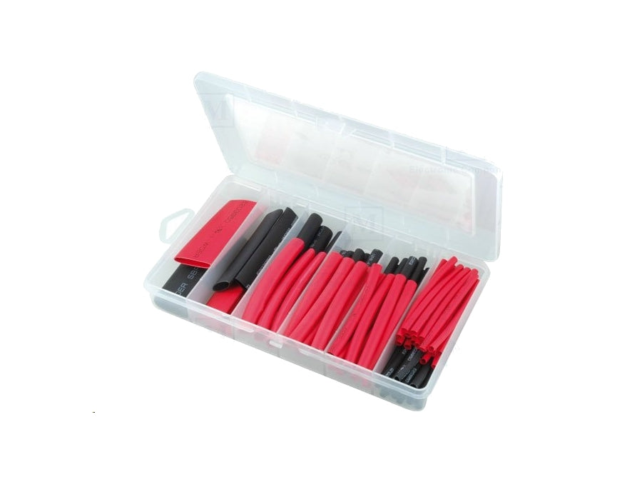 Krympeflex sortiment - Ø3,2-19,1mm, 3:1, Sort/rød (80 stk.)