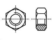 Møtrik, sekskantet - M2 (25 stk.)