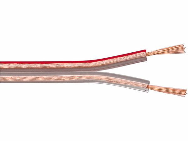 Højttalerledning - 2x0,5mm² OFC, transparent (metervare)