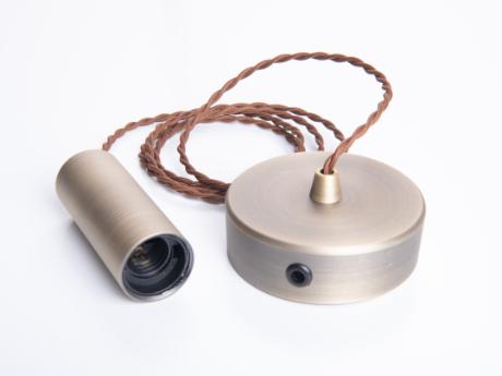 DIOLAMP pendelophæng E27 antik messing m/baldakin