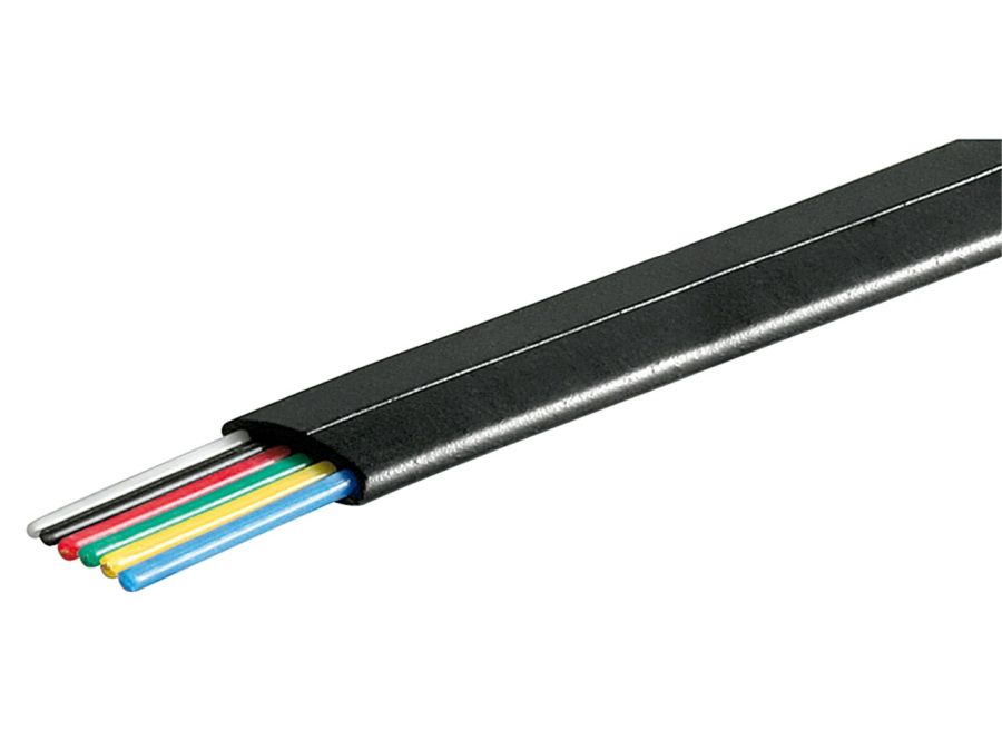 Telefonledning - 6 x 0,05mm² FK6 trådet, Sort (metervare)