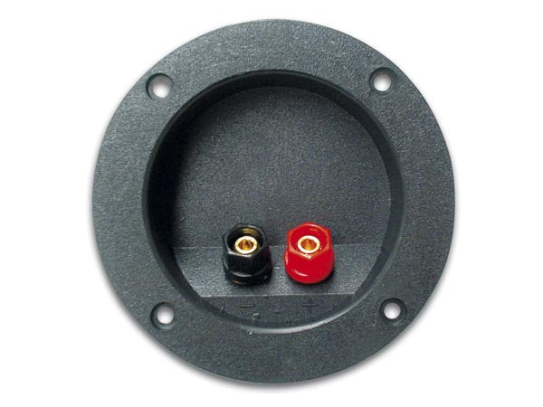 Højttaler skrueterminal - 2 x skrue, Guld, Rund