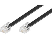 Telefonledning - 2 x RJ12(6P6C) han, Sort (6m)