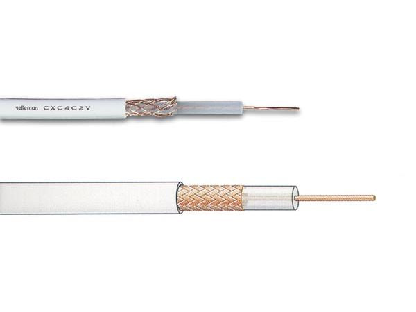 COAX videokabel - 75ohm 4C-2V, Hvid Ø6mm (metervare)