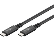 USB 4.0 PD kabel - 2 x USB-C han, 240W 5A, Sort (0,7m)