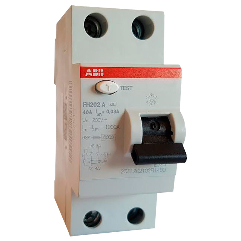 ABB HPFI-relæ 40A 30mA 2P Type A