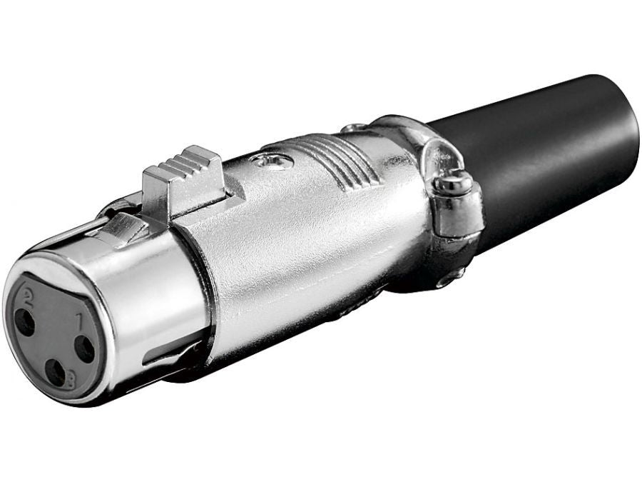 XLR mikrofonstik - 3pol hun, m. lås