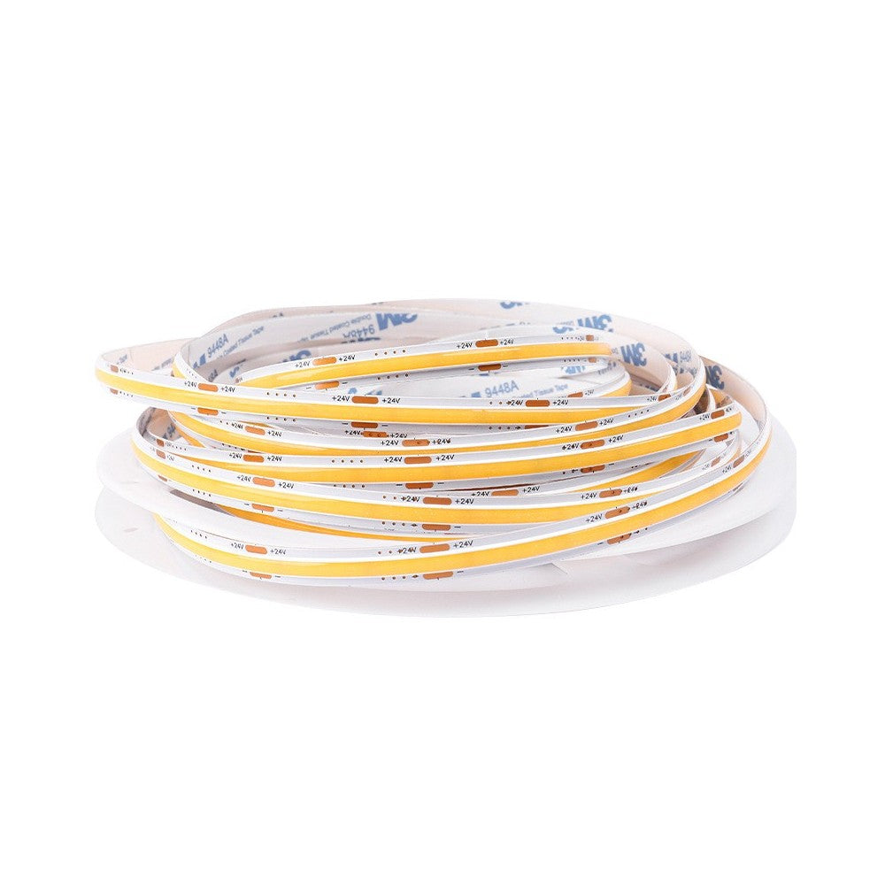 5m IP20 COB-LED strip med 320 LED pr. meter - 6,5W/m, 4000K, dot-fri, 24V, høj farvegengivelse