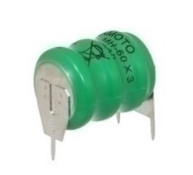 NiMH batteri - 3,6V 80mAh, 3 printben (Ø16x18mm)