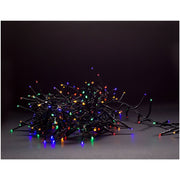 8m Multicolor Cluster LED Julelyskæde - 400 LED, Memory Funktion, IP44 Udendørs, 230V
