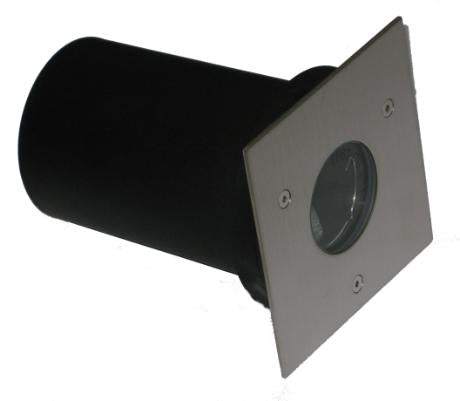 Nedgravningsspot GU10 firk. 115x115 bs stål IP67