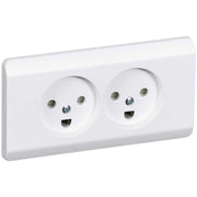 Opus 66 stikkontakt planforsænket dobbelt hvid