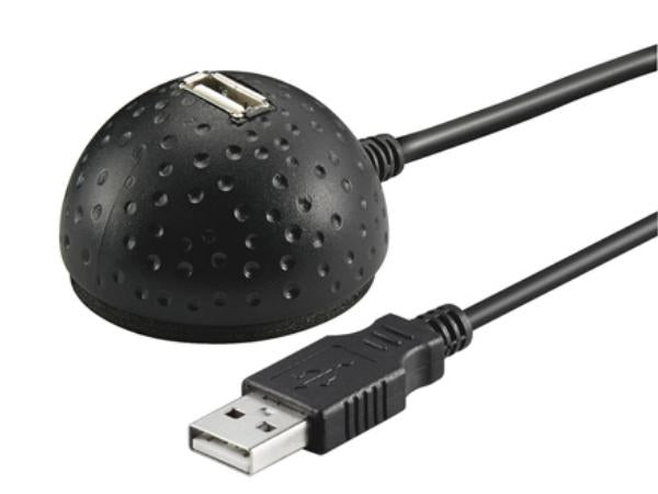 USB 2.0 forlængerkabel - A han til A hun desktop, Sort (1,5m