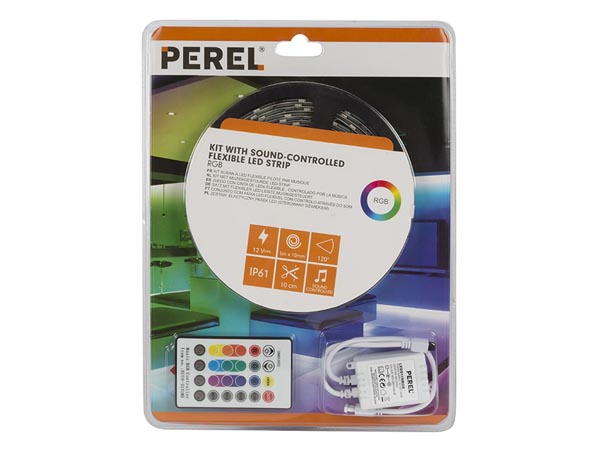 Musikstyret LED stripsæt (IP61) - 150 RGB LED + styring (5m)