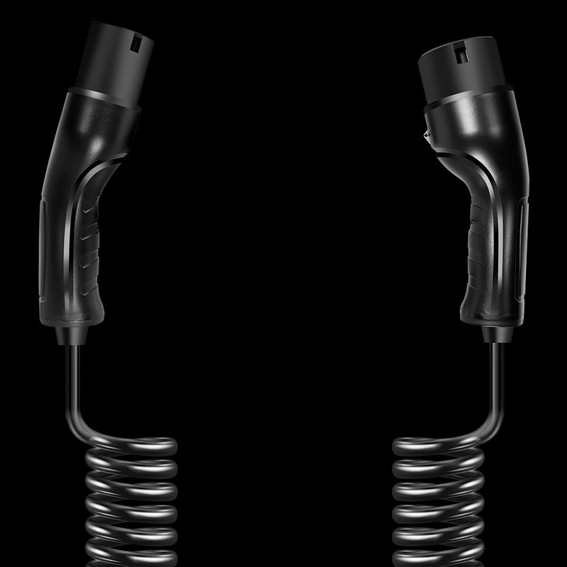 Spiral ladekabel til elbil - 11kW, 16A, 3-faset, type 2 (5m)