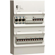 Færdigmonteret gruppetavle - HPFI, Tarif, 2x16A 3P+N, 4x13A 1P+N - Hvid