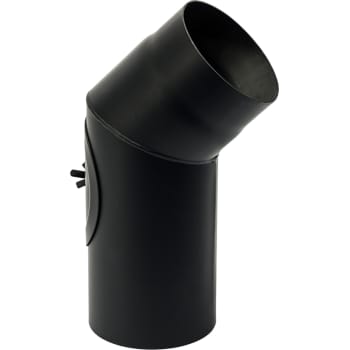 130 mm Metalbestos Sorte røgrør knærør 45° med renseklap