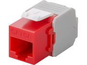 Keystone RJ45 fatning - CAT6a uskærmet, Rød (Toolless)