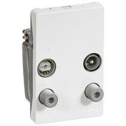 Antennestikdåse TD254D TV, R/DAB og SAT - Hvid