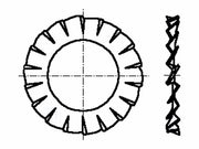 Tandskive - M2.5, udvendig takket, D=5,5mm (50 stk.)