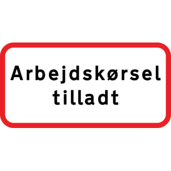 Undertavle, arbejdskørsel tilladt, 25 x 50 cm