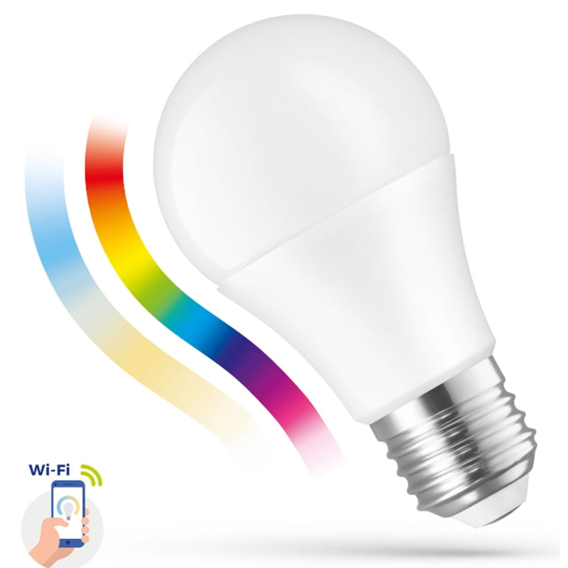 9W LED E27 Pære med RGBW, Dæmpning og WI-FI