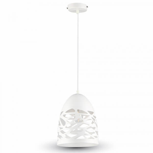 Pendel lampe med mønster E27 - Mat hvid