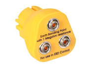 ESD jordstik m. sidejord - 1 Mohm, 3 x Ø10mm knapper