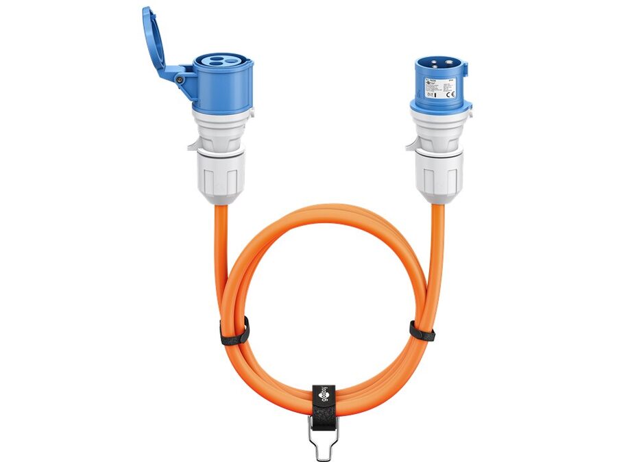 CEE forlængerkabel - CEE 3P hun til CEE 3P han (10m)