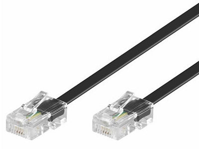 ISDN telefonledning - 2 x RJ45 (8P4C), Sort (10m)