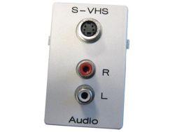 S-VHS vægdåse m. 2 x Phono - 1.5 modul, Hvid (FUGA tilp.)