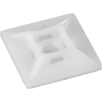 100 Stk - Strips / Kabelbinder holder 28 x 28 mm, klar med skruehul Ø5,7