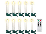 Trådløs LED juletræslys - med clip-on, remote (10 stk.)