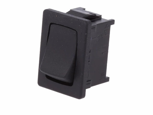 Vippekontakt - 1P OFF-ON, loddeben, 12A/250V, SORT (19x13mm)