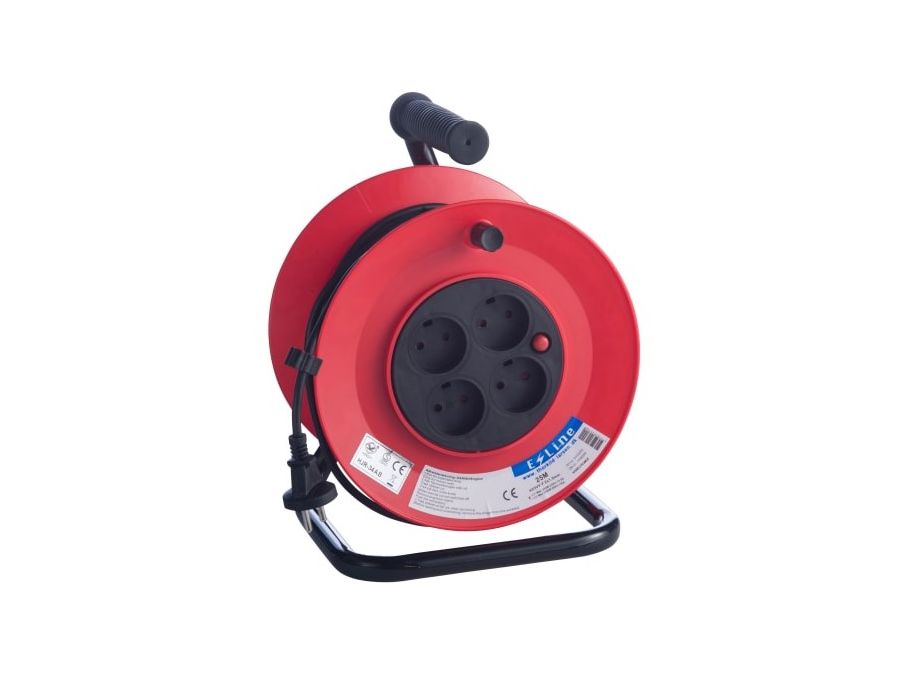 Kabeltromle - 4 x DK blindjord, 230V, IP20 (25m)