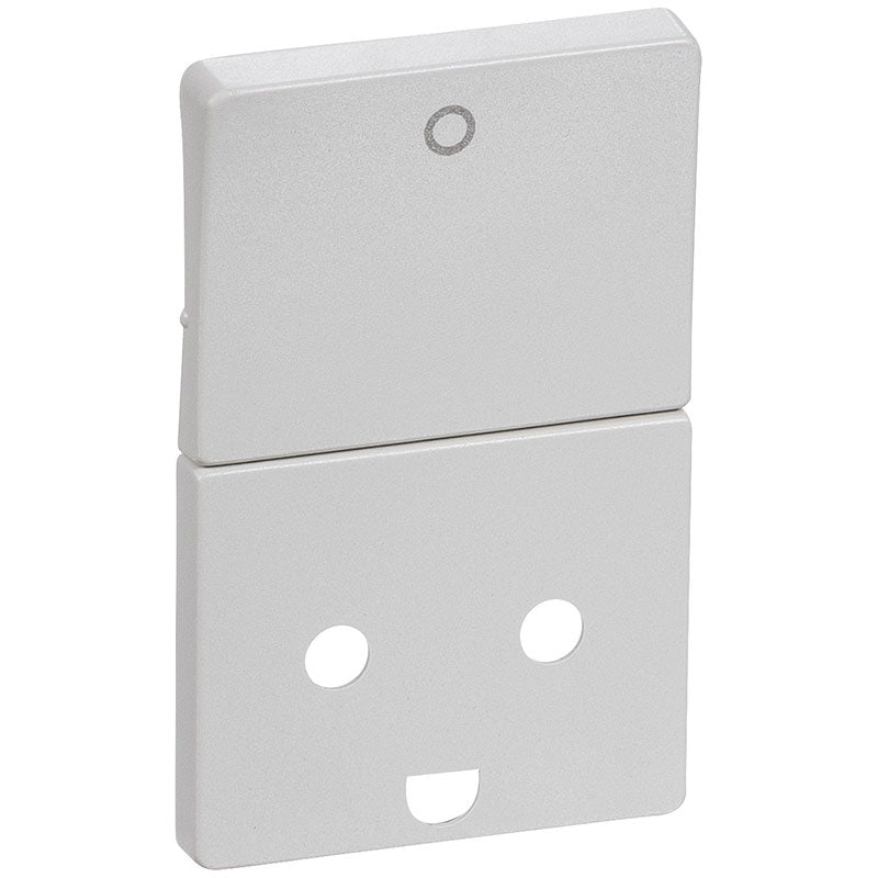 LK Fuga afdækning til stikkon. m. jord og 2-pol afbryder - lysegrå