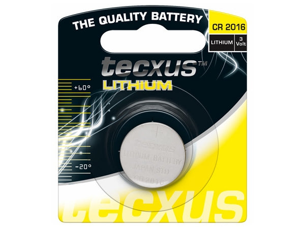 Tecxus - CR2016 Lithium knapcelle, 3V / 75mAh (1 stk.)