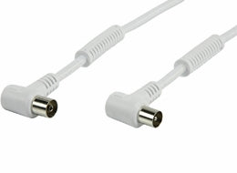 Antennekabel - 90° COAX han/hun, RG59 støjfiltre (10m)