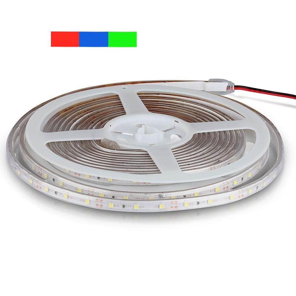 V-Tac Vandtæt LED Strip, 5m, Farvet lys, 60 LED/m, Grøn/Rød/Blå