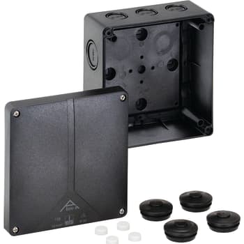 Forgreningsdåse Abox-i 100-L, 140x140x79 mm uden klemmer, sort