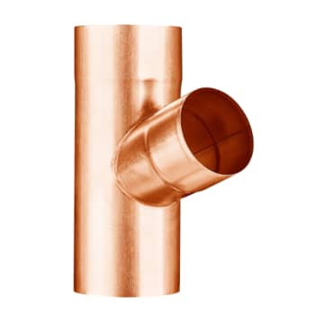 VMZINC grenrør 72° 76/76mm  t/rundt nedl kobber