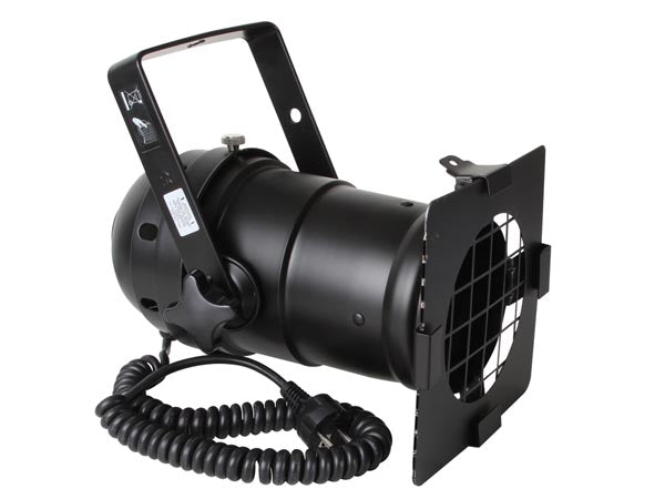 PAR46 lampehus - Sort, E27, spiralkabel m. stik