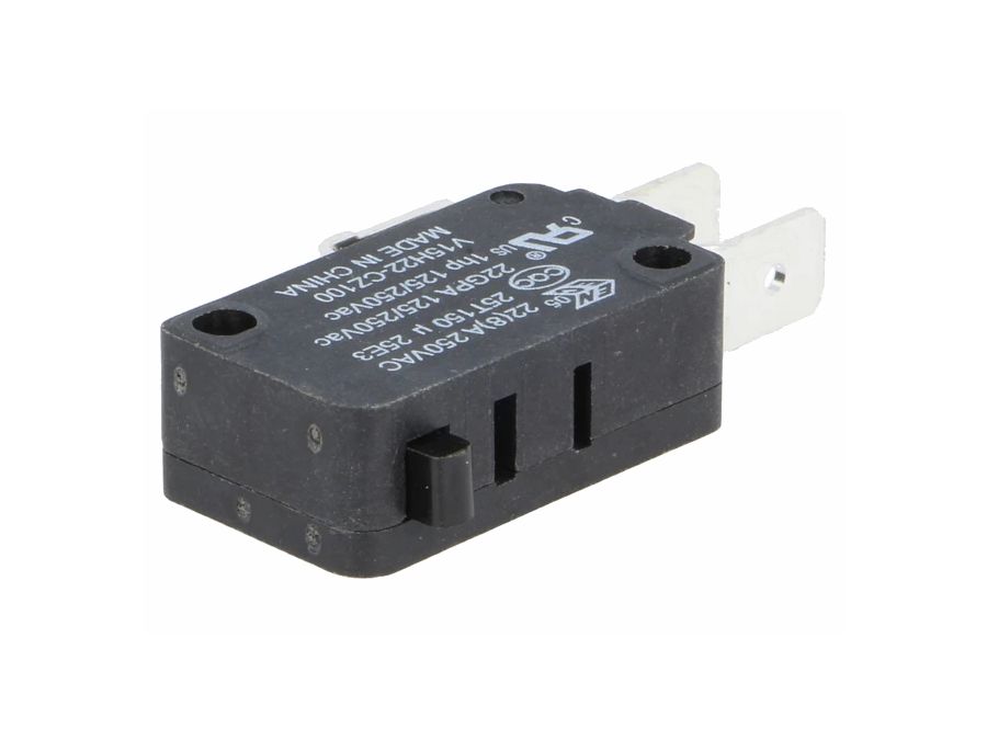Mikroswitch u. arm - 22A/250V ON-(ON) SPDT, spadestik