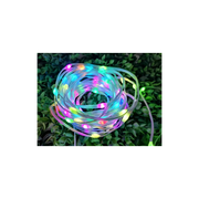 10 meter RGBIC LED lyskæde med 100 LED, klar ledning, fjernbetjening og bluetooth - USB 5V input