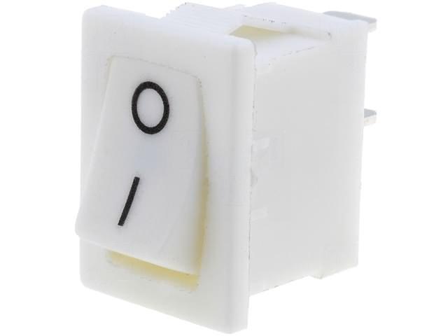 Vippekontakt - 1P OFF-ON, 250V/3A, Hvid (19,2x13mm)