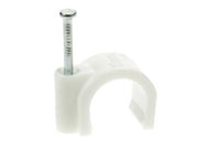 Kabelsøm-clips - Rund Ø4mm, Hvid (100 stk. box)