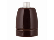 E27 Porcelænsfatning - Brun, m. trækaflastning